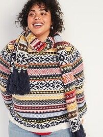 Fair Isle Blouson-Sleeve Plus-Size Sweater | Old Navy (US)