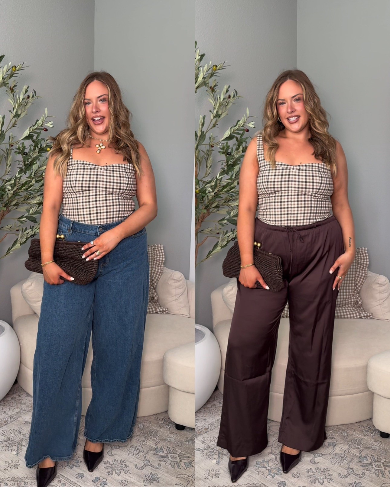 Wearing a large top & 33 bottom 