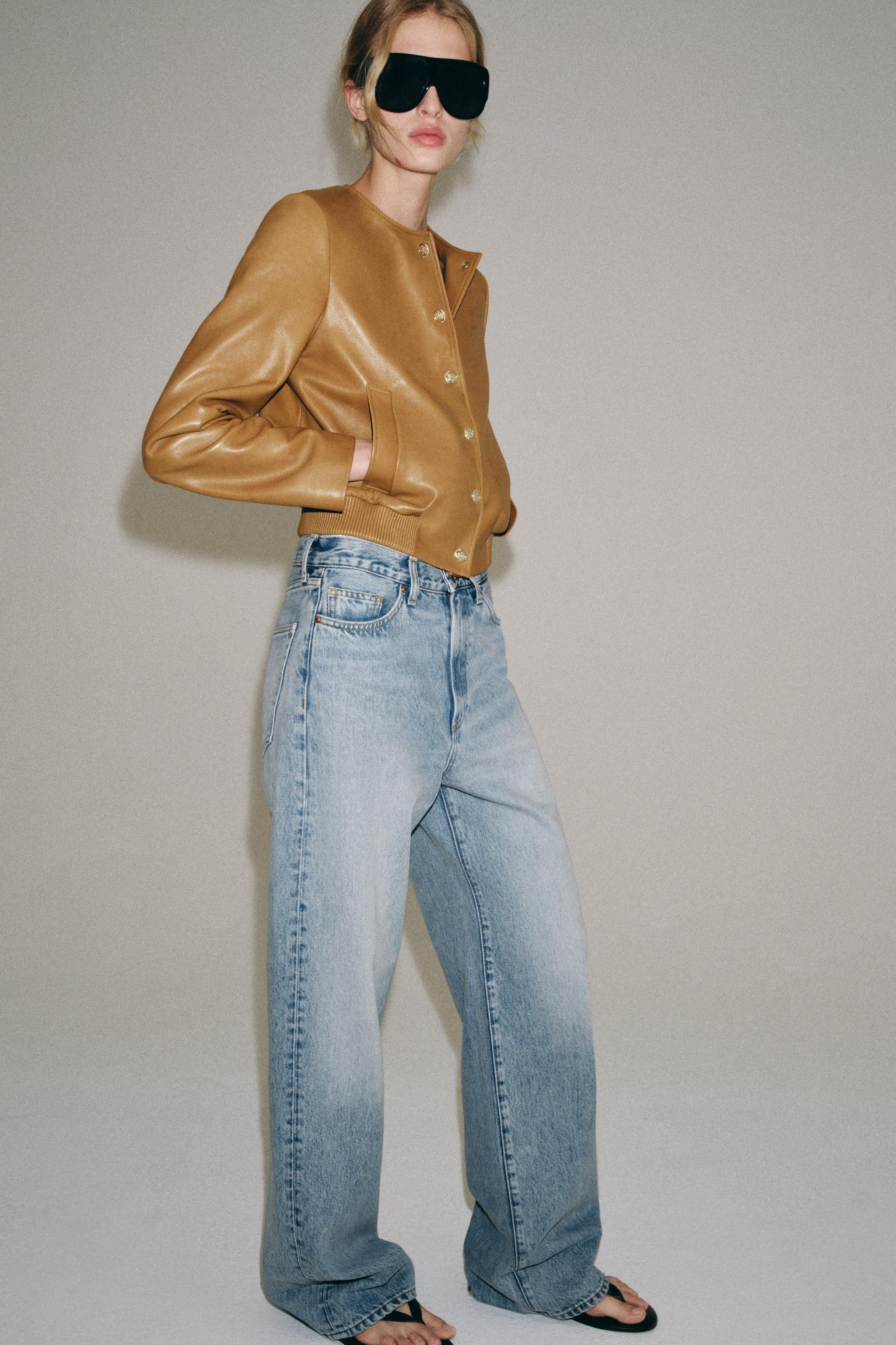 ZW COLLECTION 100% LEATHER BOMBER JACKET | Zara US