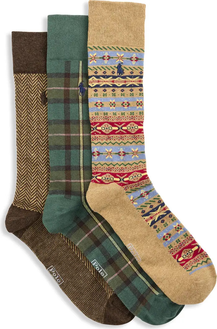 Polo Ralph Lauren Big & Tall 3-pk Novelty Crew Socks | Nordstrom | Nordstrom