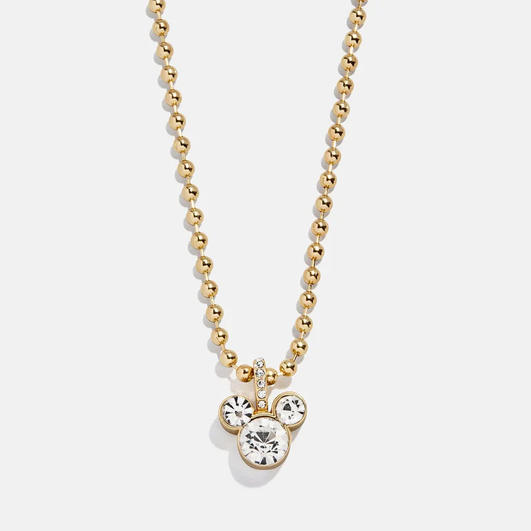 Disney Mickey Mouse Pisa Necklace - Gold/Pav\u00e9 | BaubleBar