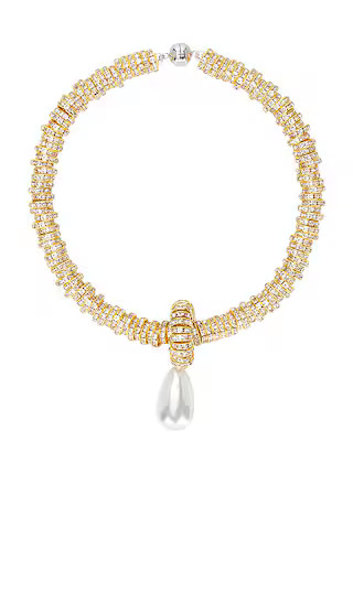 Pearl Drop Gold Necklace in Gold | Revolve Clothing (Global)