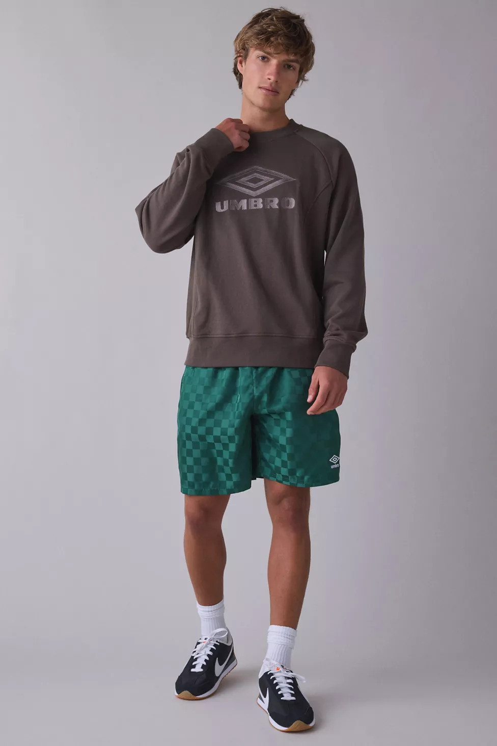 Umbro UO Exclusive Checkerboard Pattern 7\u201d Shorts | Urban Outfitters (US and RoW)