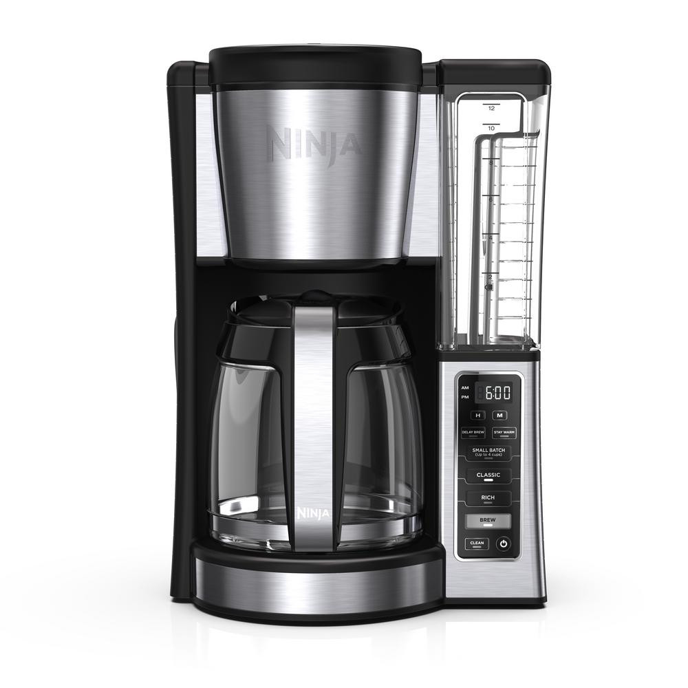 NINJA 12-Cup Stainless Steel Programmable Drip Coffee Maker (CE251), Silver | The Home Depot