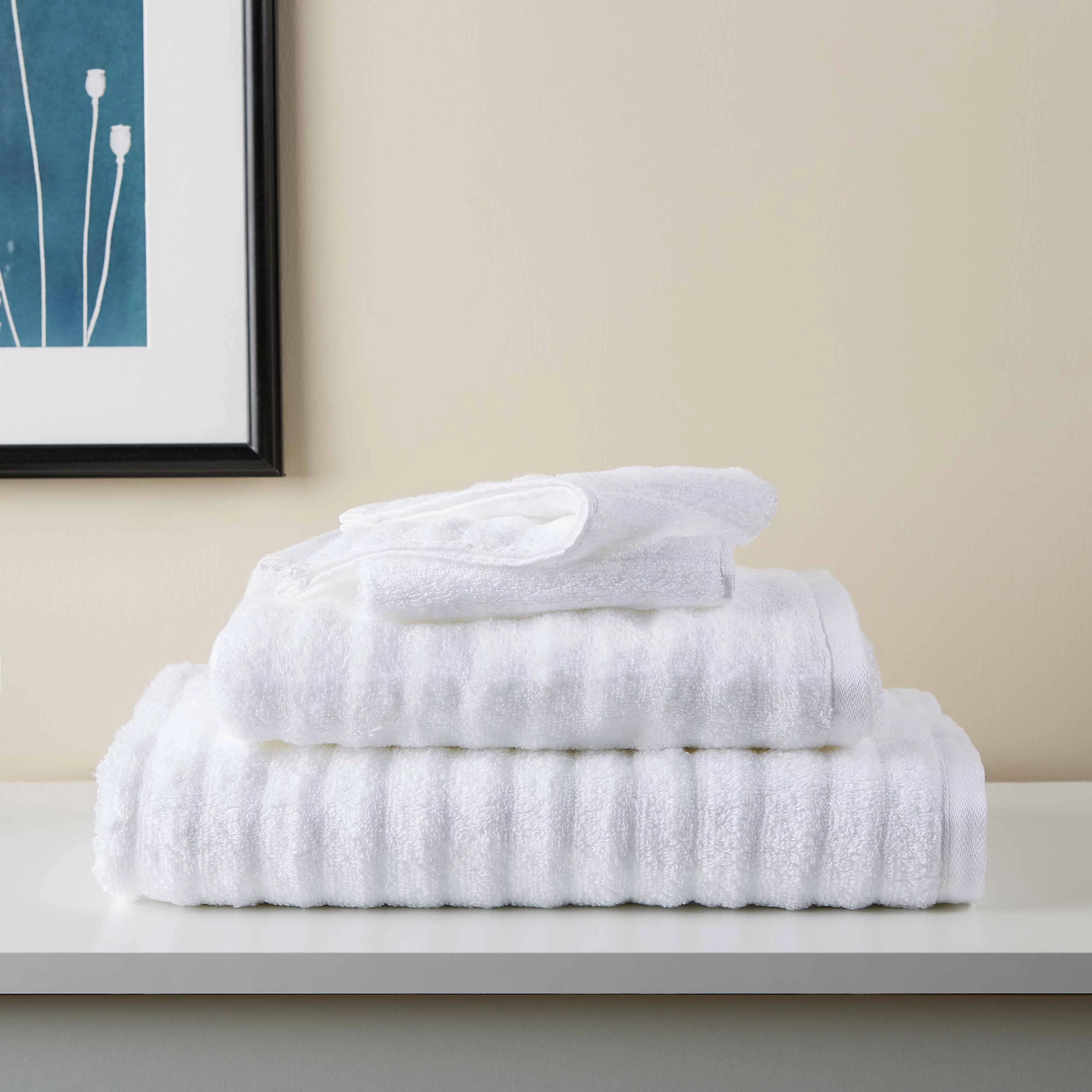 Mainstays Performance Anti-Microbial Textured 6 Piece Towel Set, Arctic White - Walmart.com | Walmart (US)