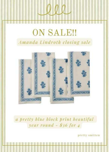 Block print napkins from Amanda Lindroth now on sale! Entire site is 30-40% off!

Nancy Meyers inspired, traditional home, English countryside 

#LTKparties #LTKhome #LTKfindsunder50