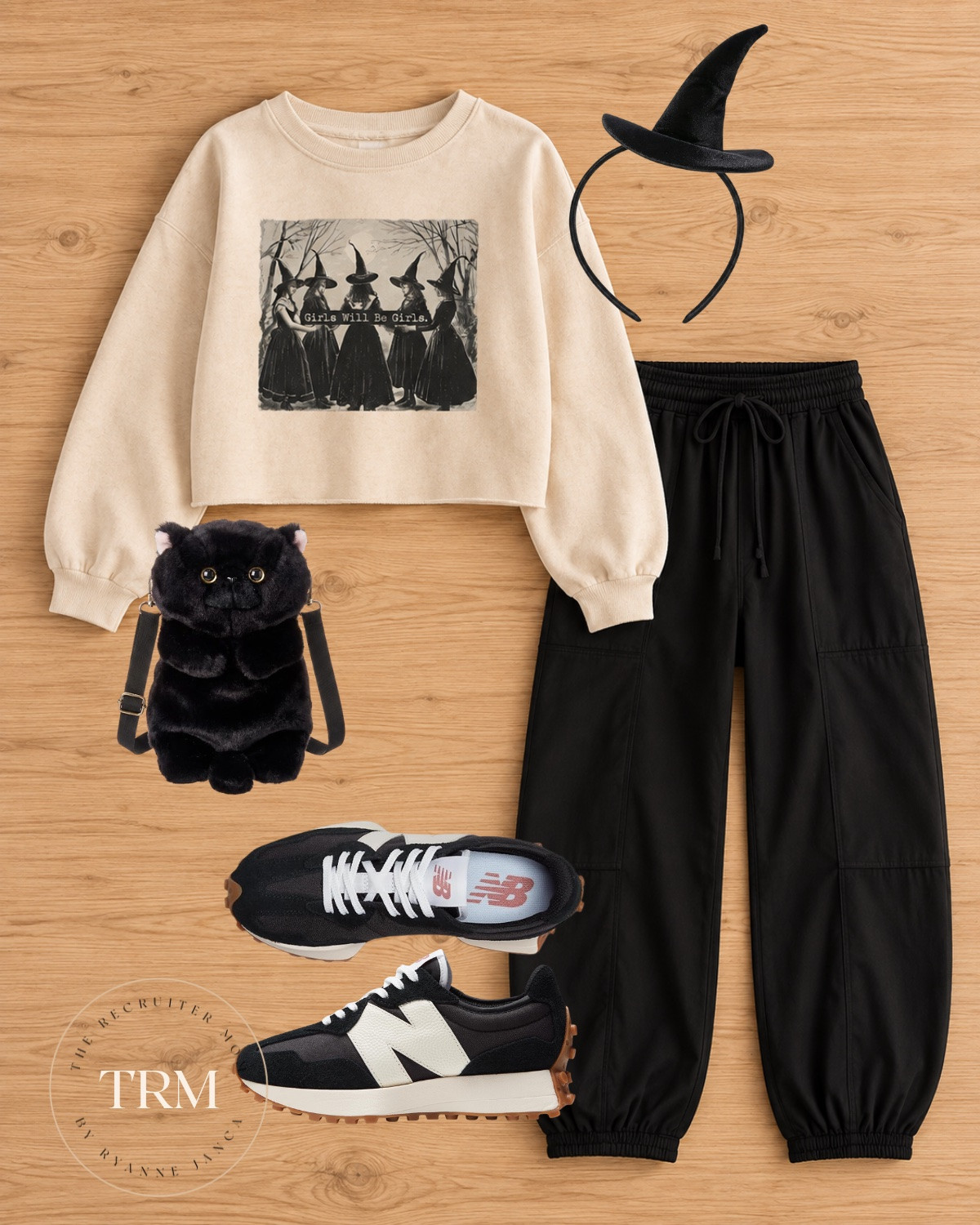 For the mamas that don't "really" want to dress up but need something festive - plus no witch can cruise the neighborhood without her black cat 🐈‍⬛ 🧙🏻‍♀️Perfect for Halloween!