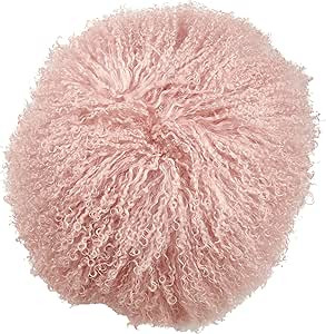 SARO LIFESTYLE 100% Wool Mongolian Lamb Fur Throw Pillow with Poly Filling, 13", Rose (3564.RS13R... | Amazon (US)