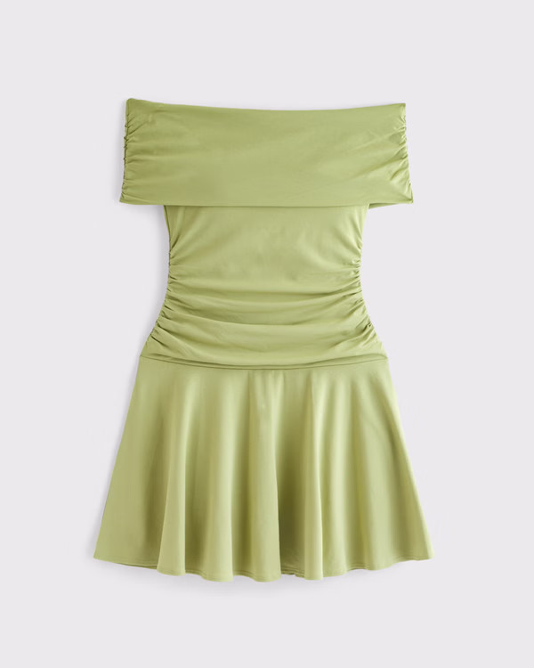 Women's Off-The-Shoulder Knit Skort | Women's Clearance | Abercrombie.com | Abercrombie & Fitch (US)