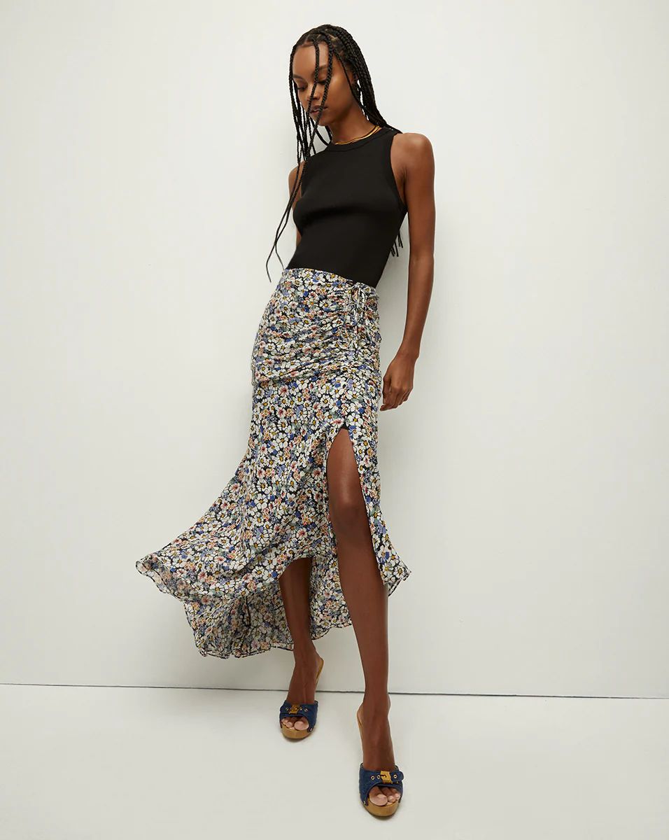 Lucien Floral Silk Skirt | Veronica Beard