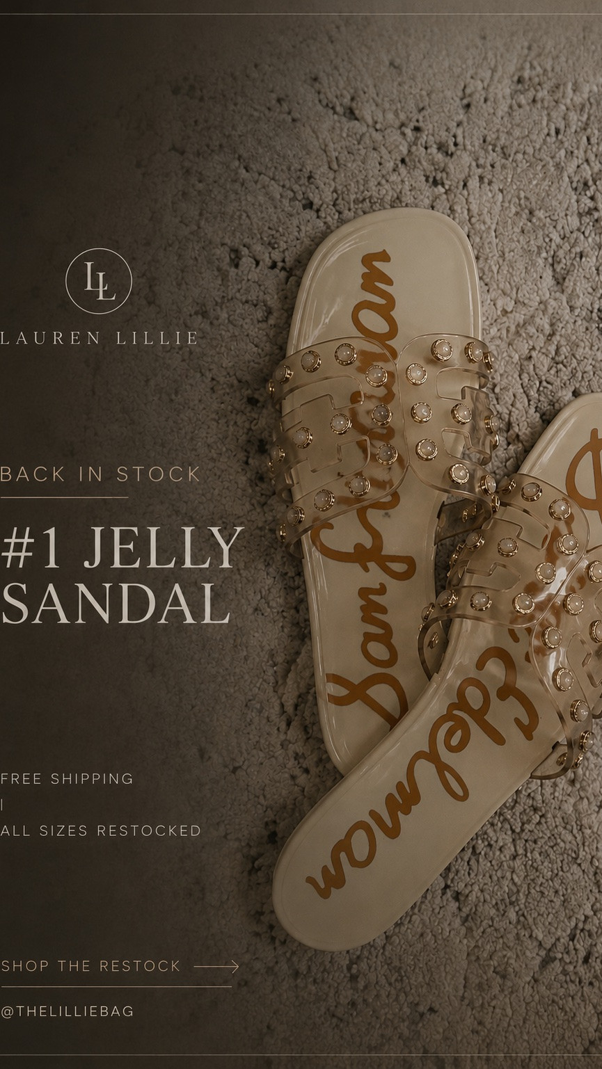 Back in stock!!! Top selling jellies of the season! Free ship too! ✨ TTS

Sandals. Jelly. Slides. Spring style. Summer style.

#LTKootd #LTKSeasonal #LTKOver40