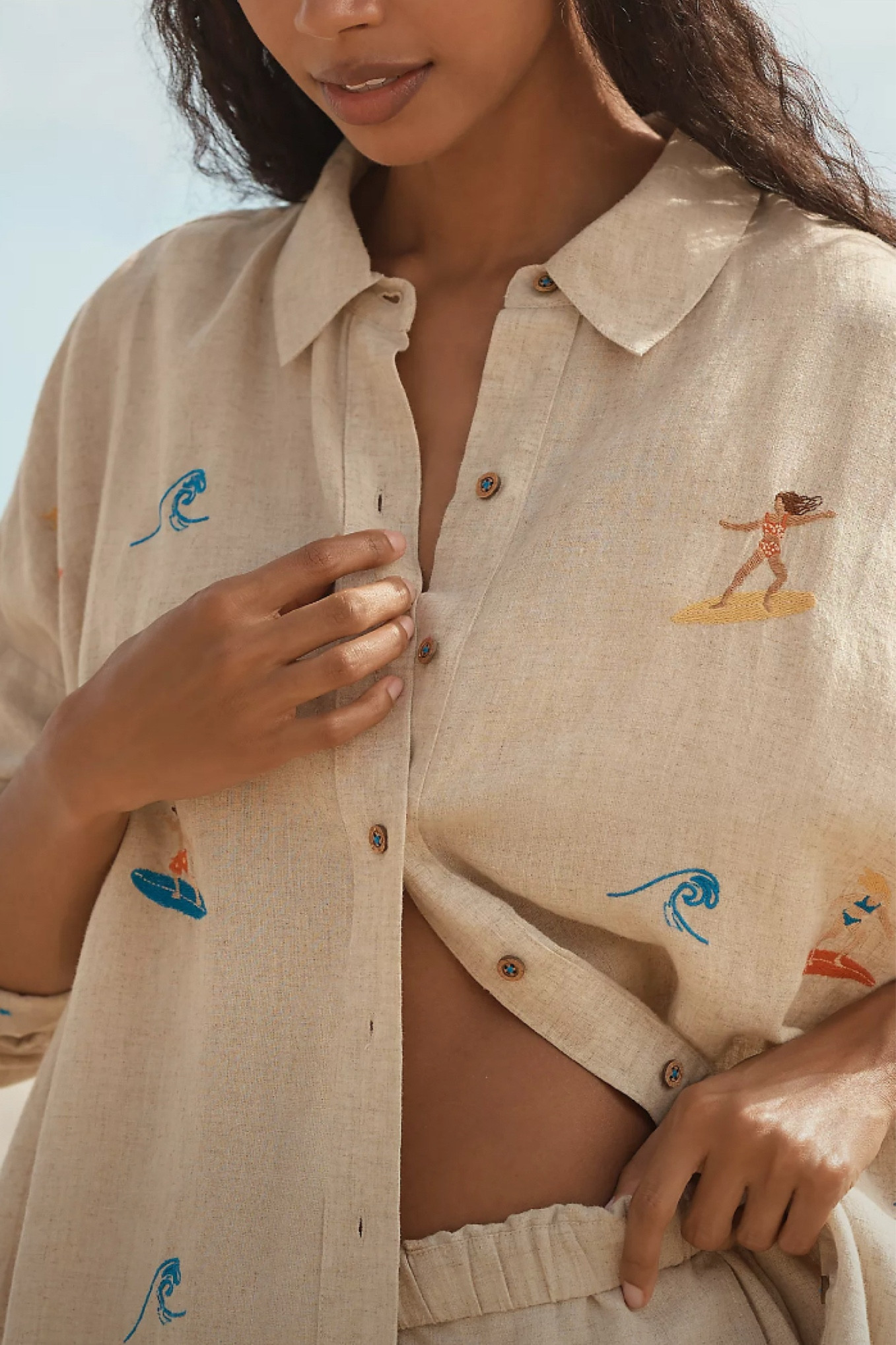 Surf’s up! I love how fun and whimsical this button down and shorts are with embroidered surfers and waves. They’d be super cute as separates or as a matching set. 

Anthropologie, coastal style, vacation outfit, casual style 

#LTKStyleTip #LTKMidsize #LTKTravel