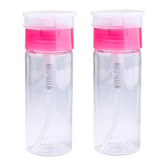 2pcs 100ml Nail Polish Remover Pump Dispenser Push Down Cleanser Bottle Nail Polish Remover Liqui... | Amazon (US)