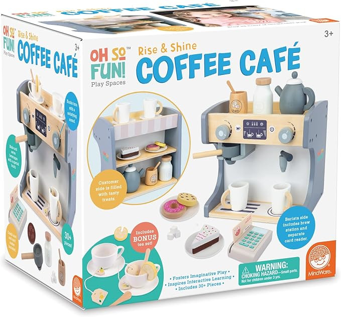 MindWare Oh So Fun! Rise & Shine Coffee Café and Kids Tea Set for 3 Year Olds and Up | Amazon (US)