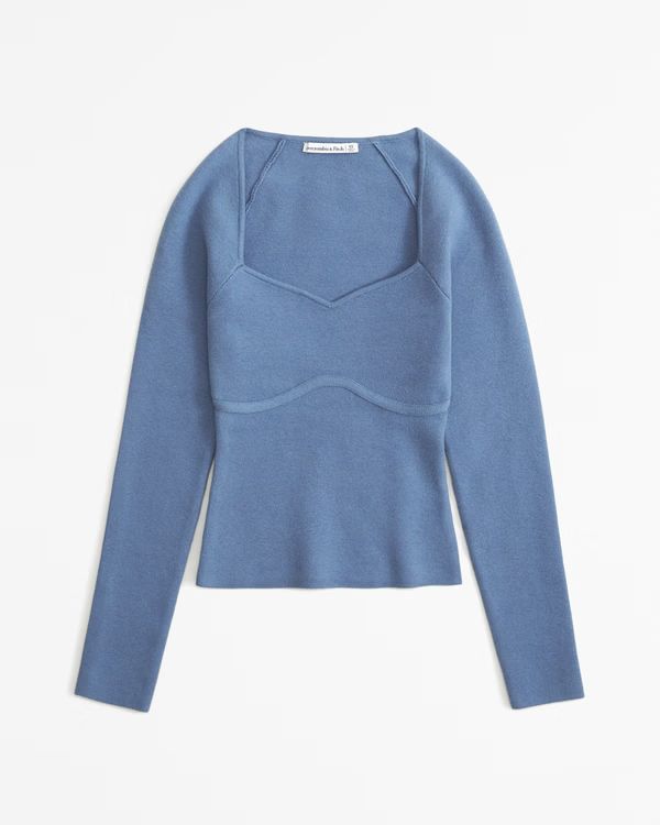 Long-Sleeve Sweetheart Sweater Top | Abercrombie & Fitch (US)