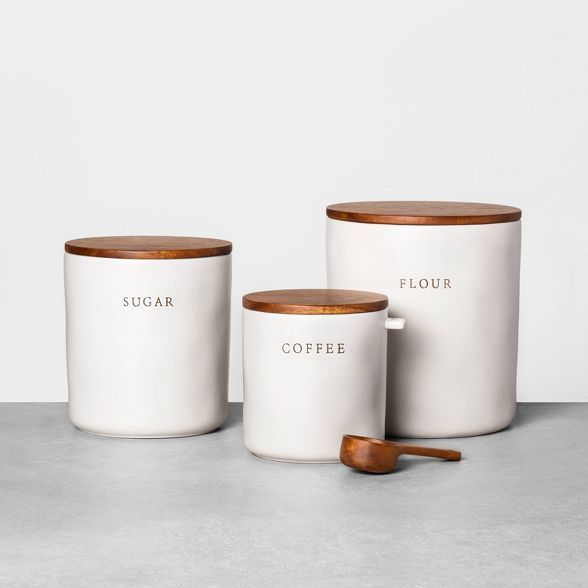 Stoneware Coffee Canister with Wood Lid & Scoop - Hearth & Hand™ with Magnolia | Target