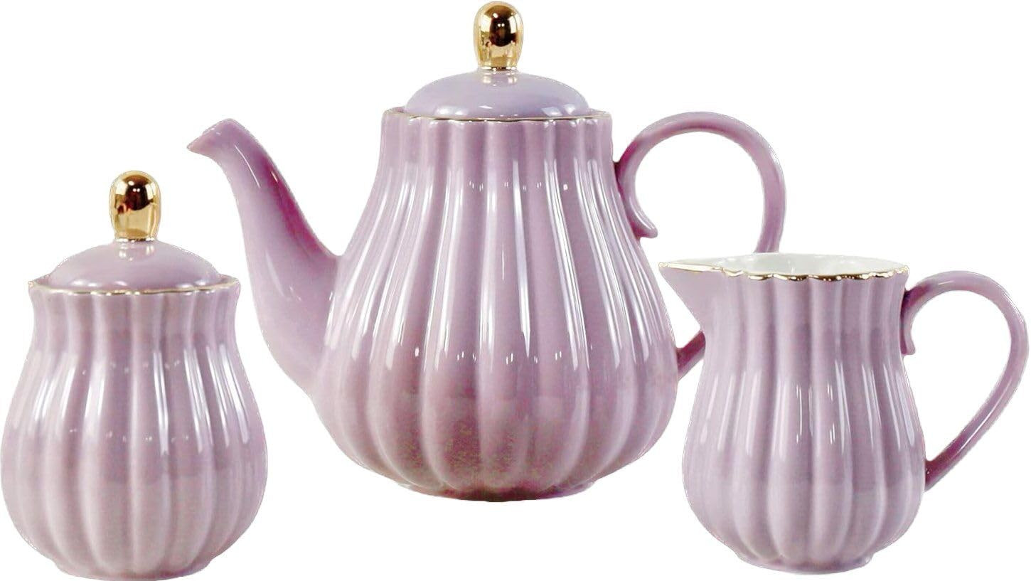 YBK Tech Euro Style Strength Porcelain Tea Sets, Coffee Pot Ceramic Teapot, Milk Jug and Sugar Bo... | Amazon (UK)