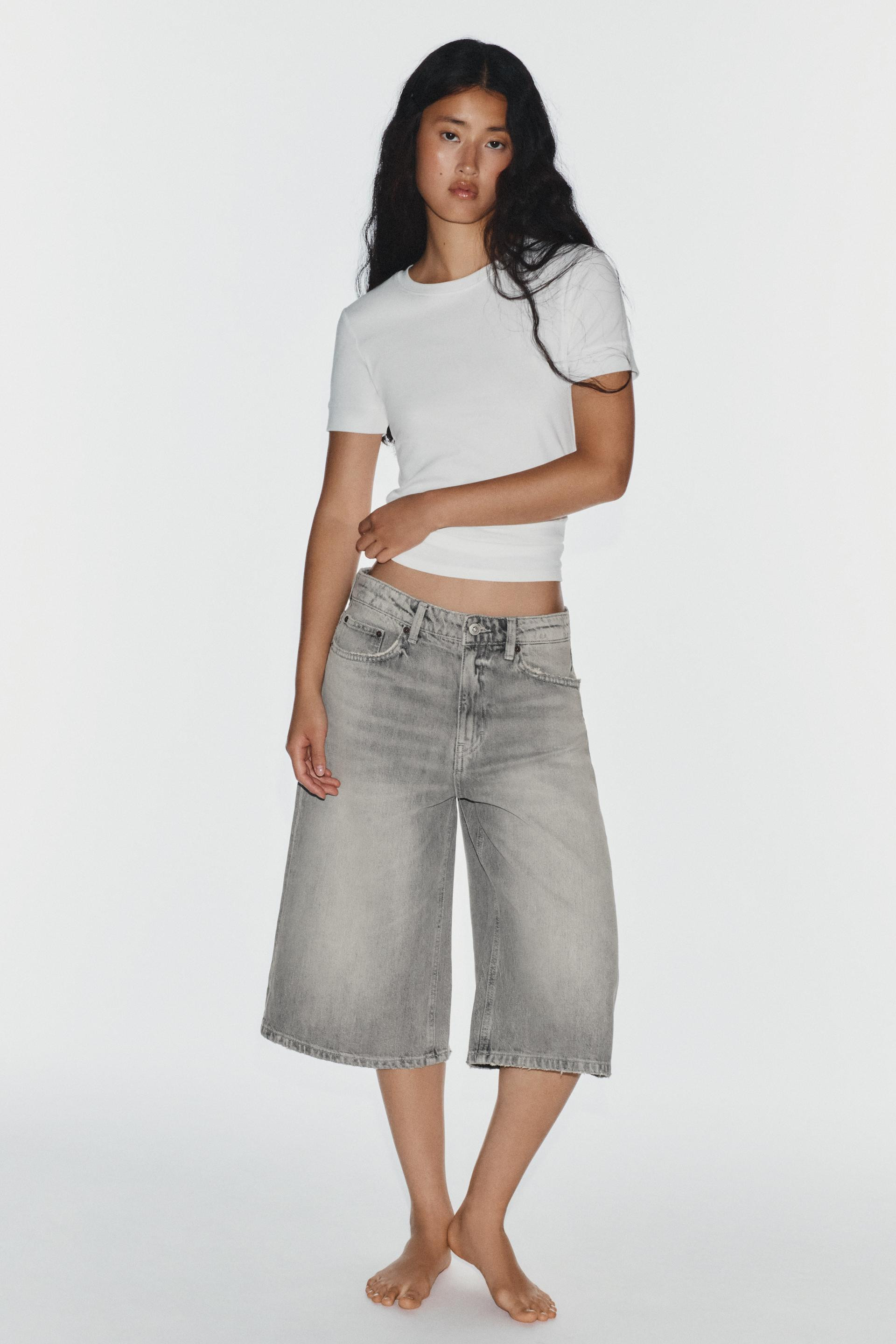 TRF BAGGY DENIM JORTS | Zara US
