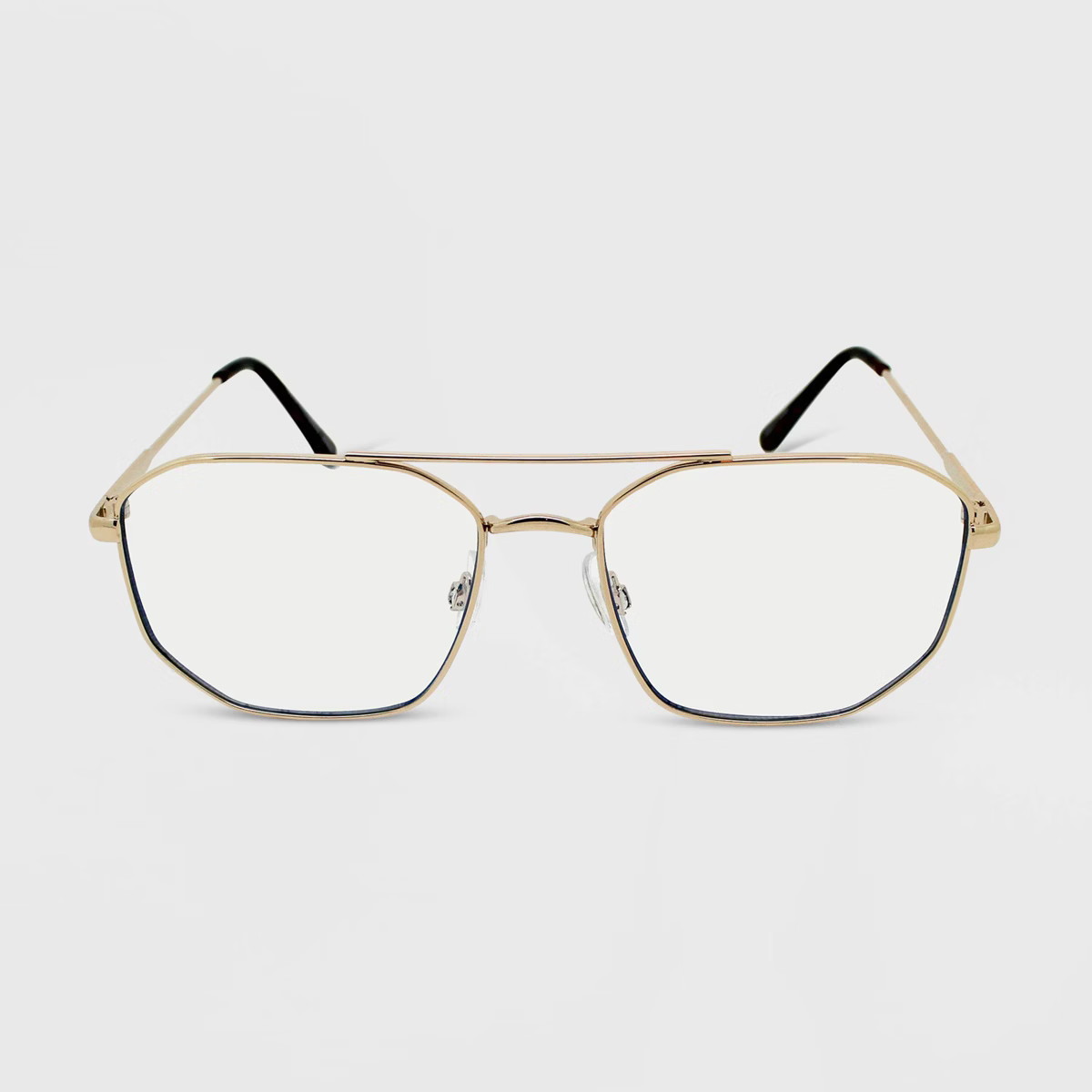 Women's Geometric Metal Aviator Blue Light Filtering Glasses - Wild Fable™ Gold | Target