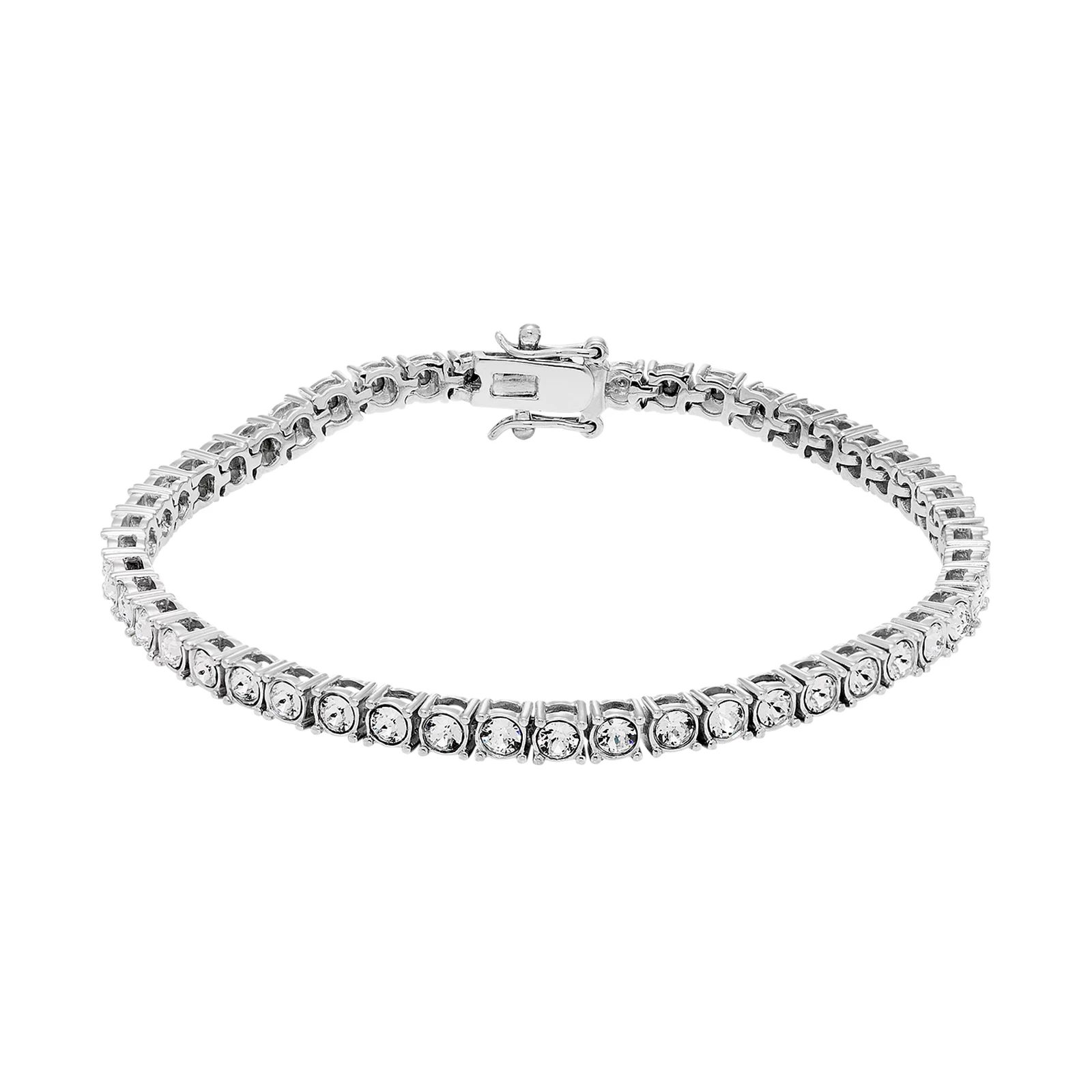 Diamond Splendor Sterling Silver Crystal Tennis Bracelet, Women's, White | Kohl's