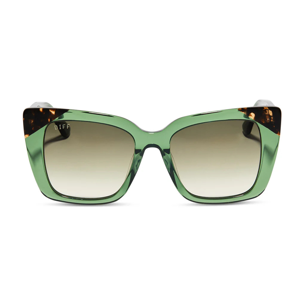 LIZZY - SAGE CRYSTAL + G15 GRADIENT SUNGLASSES | DIFF Eyewear