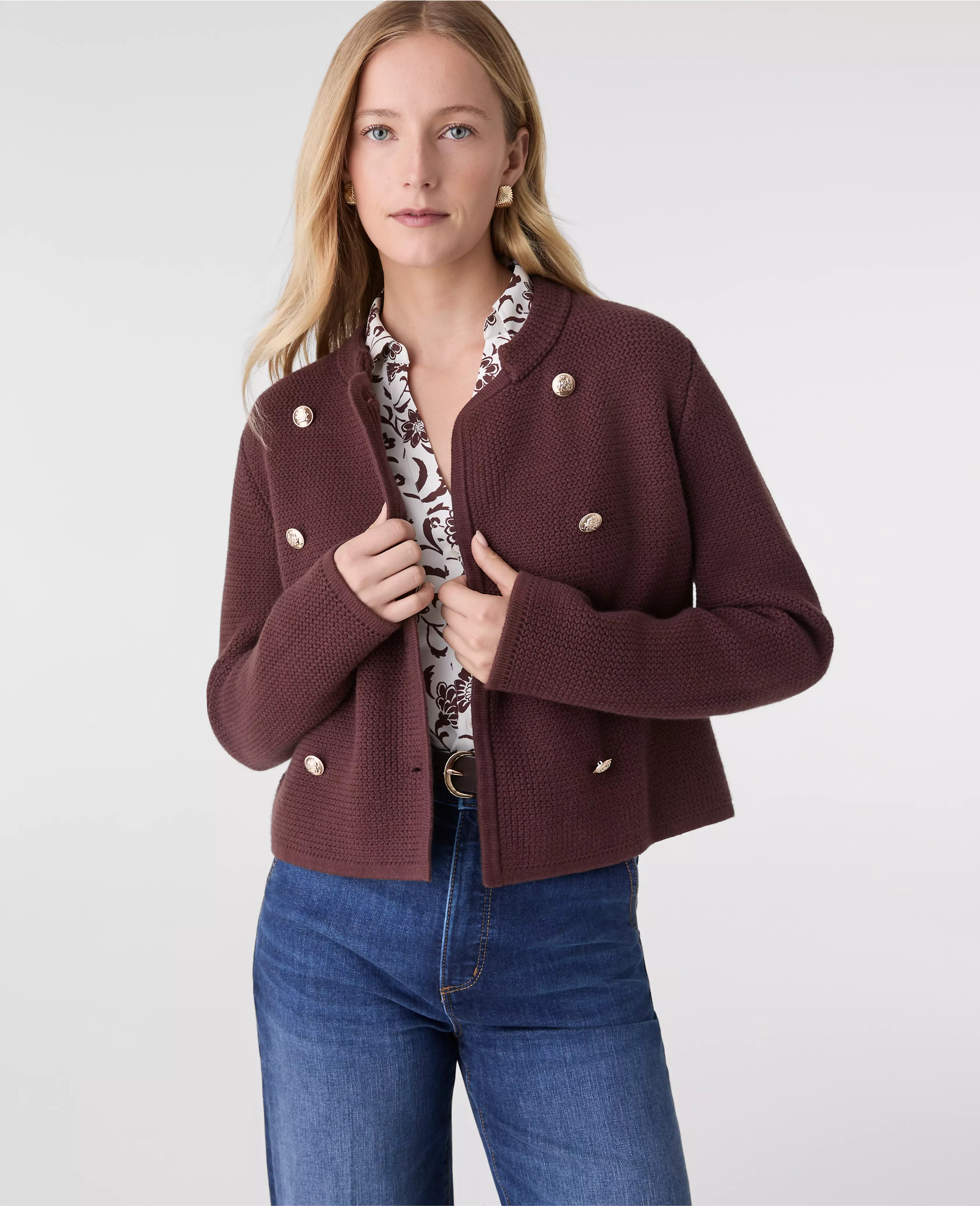 Double Breasted Sweater Jacket | Ann Taylor