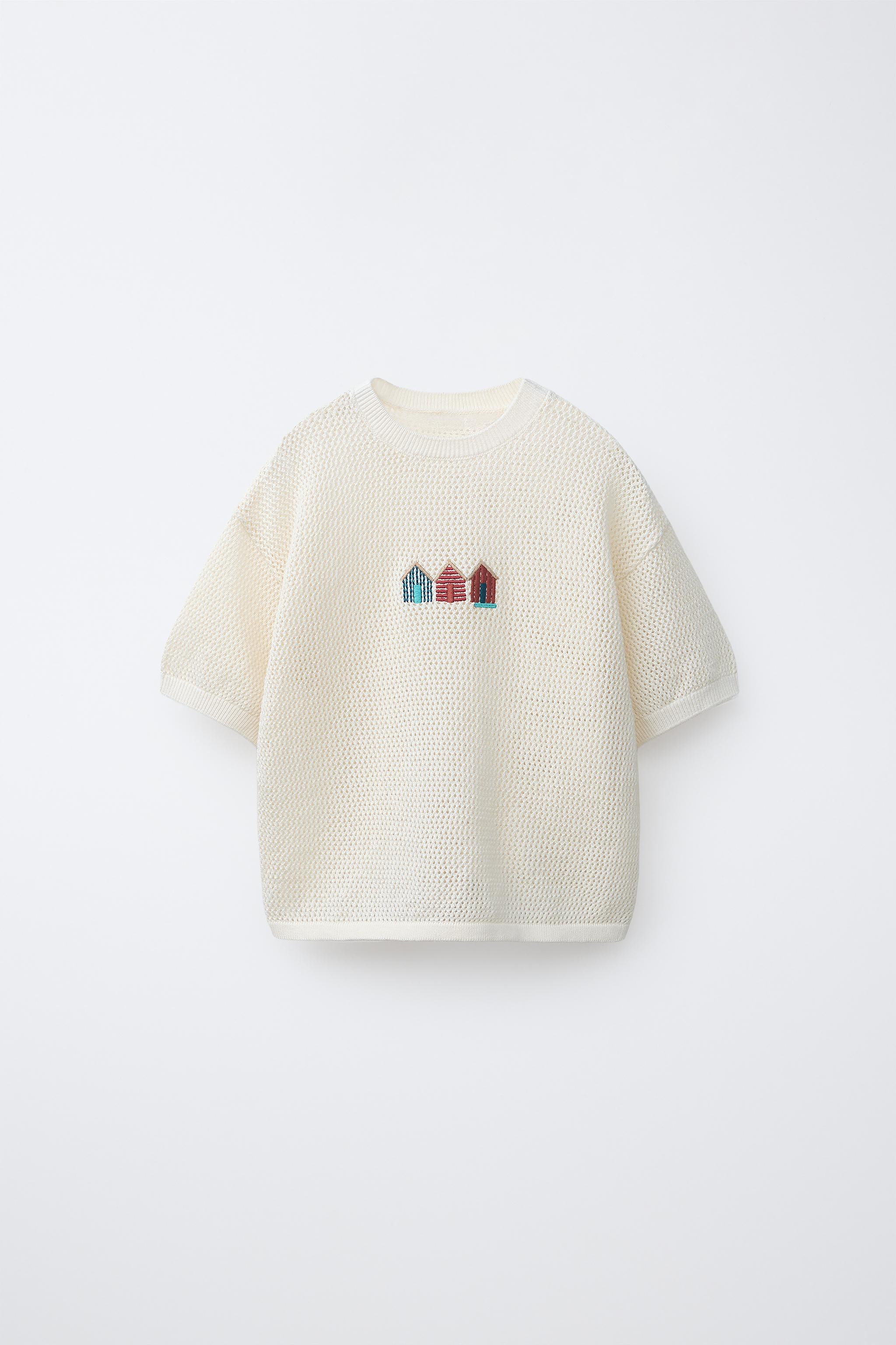 EMBROIDERED HOUSES KNIT T-SHIRT | Zara US