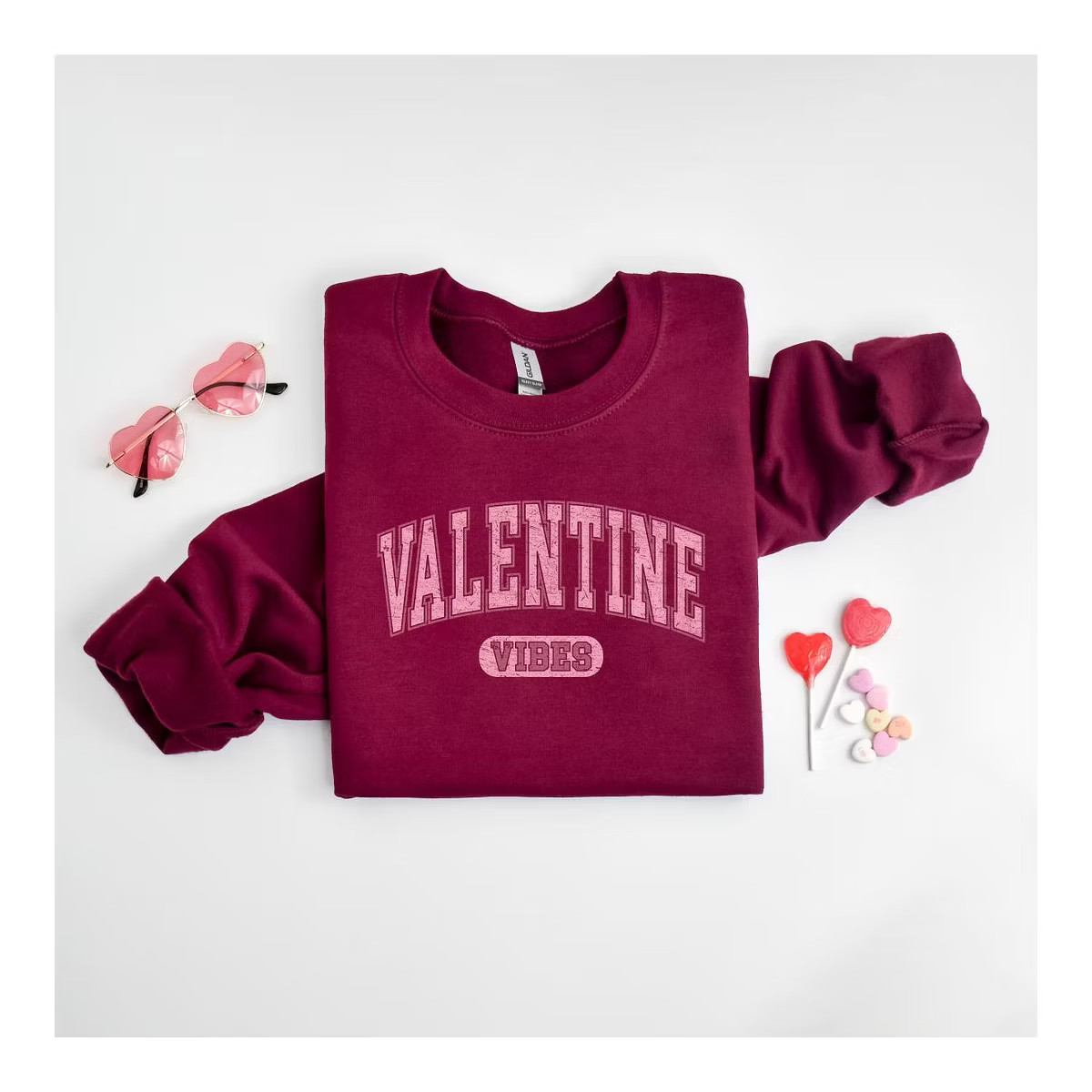 Simply Sage Market Women's Graphic Sweatshirt Valentine Vibes Distressed | Target