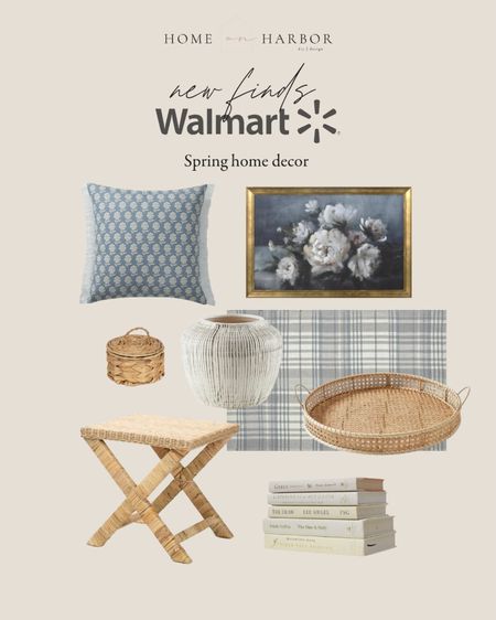 New Walmart spring decor finds! Rattan accents, shades of blue, floral art and more! 

#LTKstyletip #LTKhome #LTKSeasonal