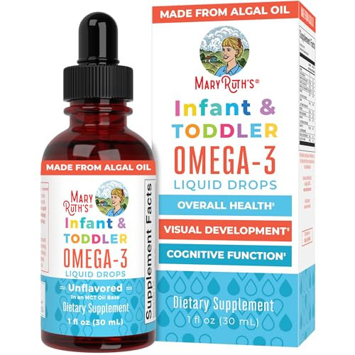 MaryRuth Organics Infant and Toddler Omega-3 Liquid Drops by | 200mg DHA and 2mg EPA Per Serving | Overall Wellness and Healthy Development | Unflavored | 1 Fl Oz | Amazon (US)
