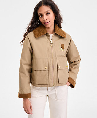 Women's Nora Oversized-Collar Utility Jacket | Macy's