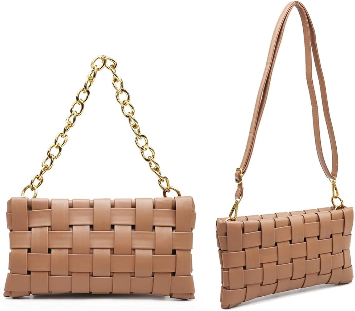 YP Women Woven Crossbody Evening Small Handbag Braided Shoulder Bag Weave Purse with Chain Messen... | Amazon (US)