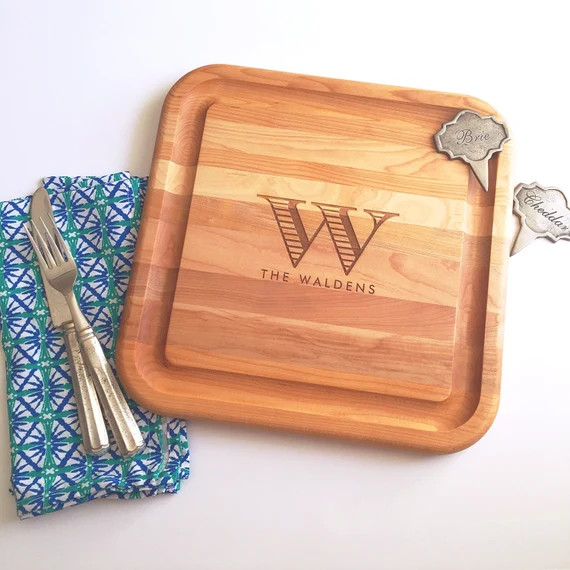 wood cutting board, housewarming gift, new homeowner gift, charcuterie board, serving board, pers... | Etsy (US)