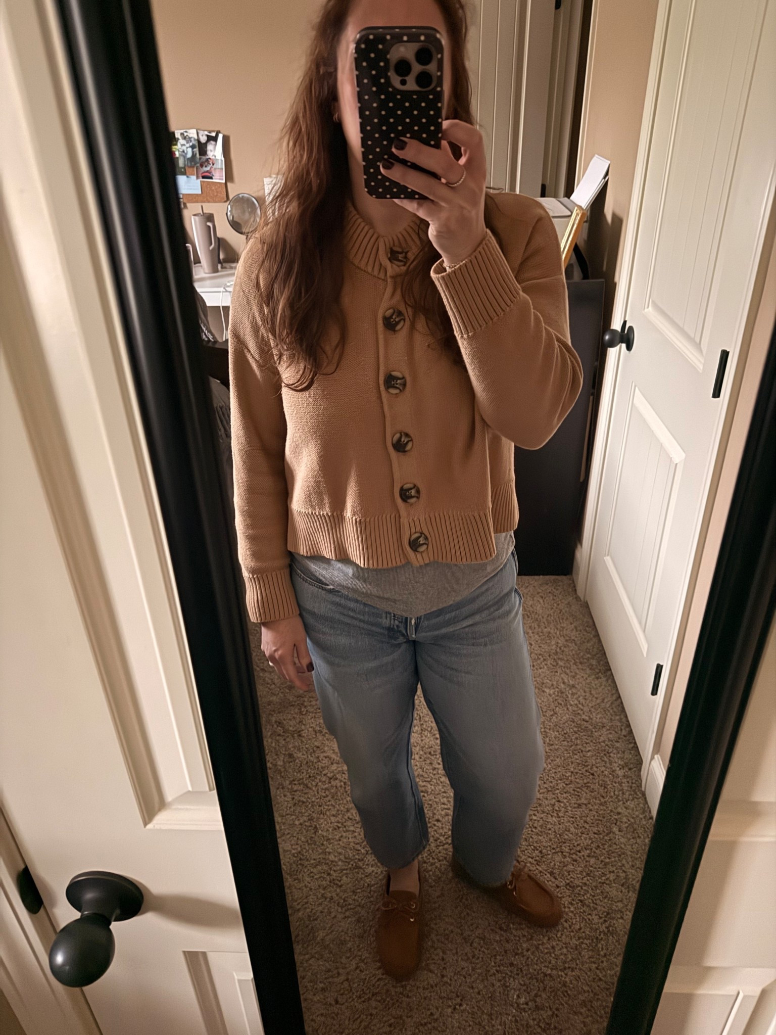 neutral layers, but make it cute 🤎
this is one of those easy outfits that looks put together without trying too hard. the soft button @Quince cardigan, light wash @Target denim, and loafers give that effortless everyday vibe that works for coffee runs, errands, casual work days, and everything in between.

#LTKOver40 #LTKSeasonal #LTKootd