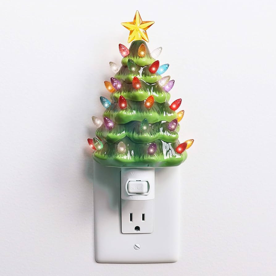 Milltown Merchants Ceramic Christmas Tree Night Light - Plugin Christmas Tree with Lights - Light... | Amazon (US)