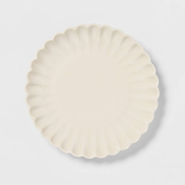 7&#34; Stoneware Small Scallop Plate Cream - Threshold&#8482; | Target