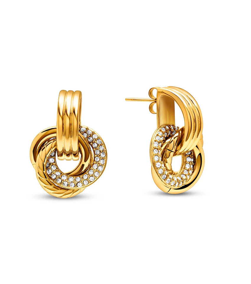 Luxe Pavé Knot Earring (Gold) | Abbott Lyon