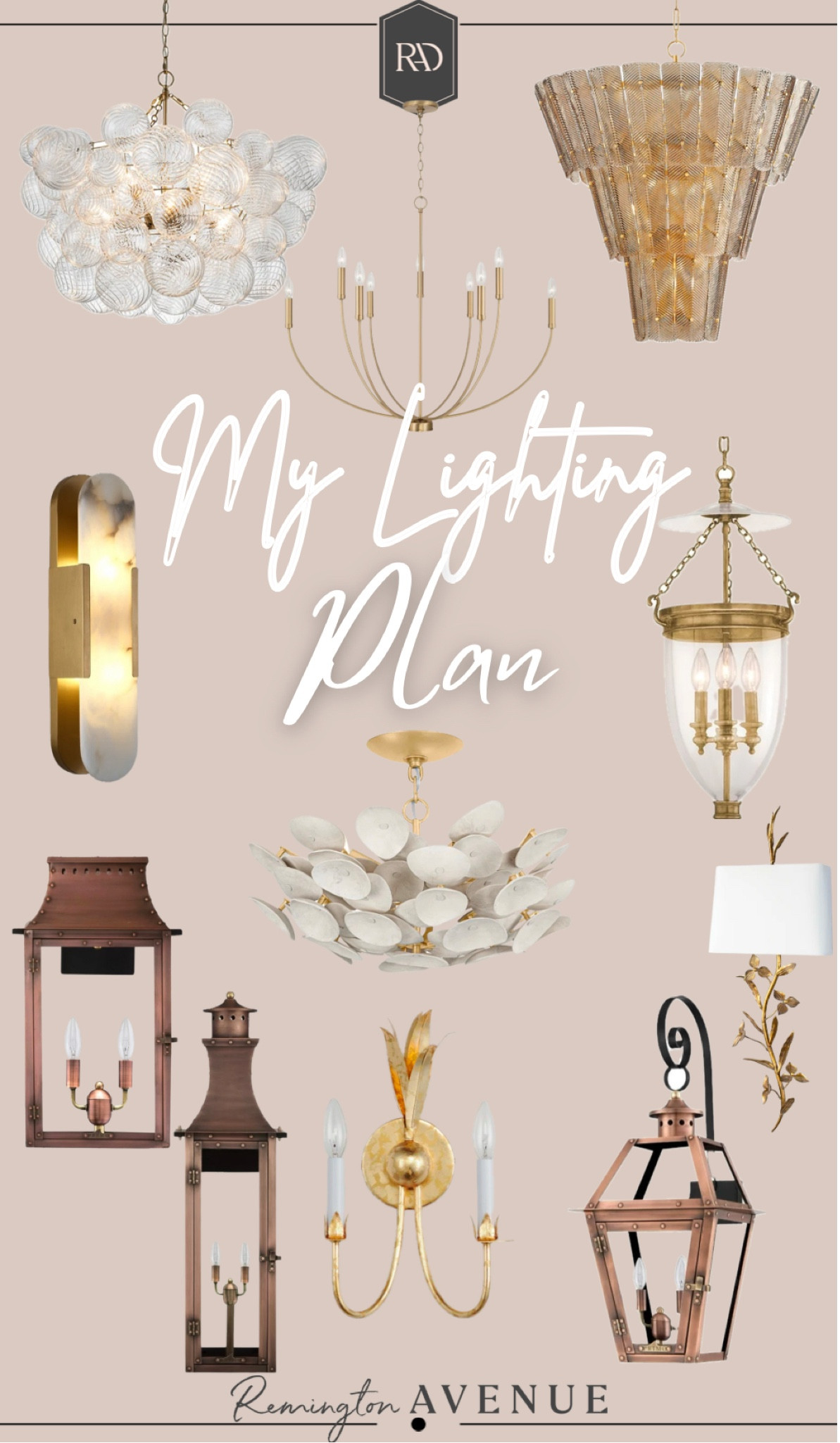 My @Wayfair Lighting plan for my new house mixes finishes and styles. 
#wayfairpartner #wayfair

Dining room chandelier
Traditional brass lantern lights for hallway
Primary bedroom chandelier
Wall sconces 
Exterior copper lanterns lights
Entryway semi flush mount floral chandelier 


#LTKHome