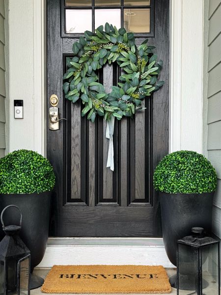 Here's a simple, budget friendly front porch look. Because we still have chilly nights this time of year, I'm not able to put live plants out on our porch until mid to late May.
In the meantime, these faux boxwood topiary balls give a finished look to our entry.  (I put a few rocks in each one to keep them from moving around!) 🌳🌳




#LTKSeasonal #LTKHome #LTKSaleAlert