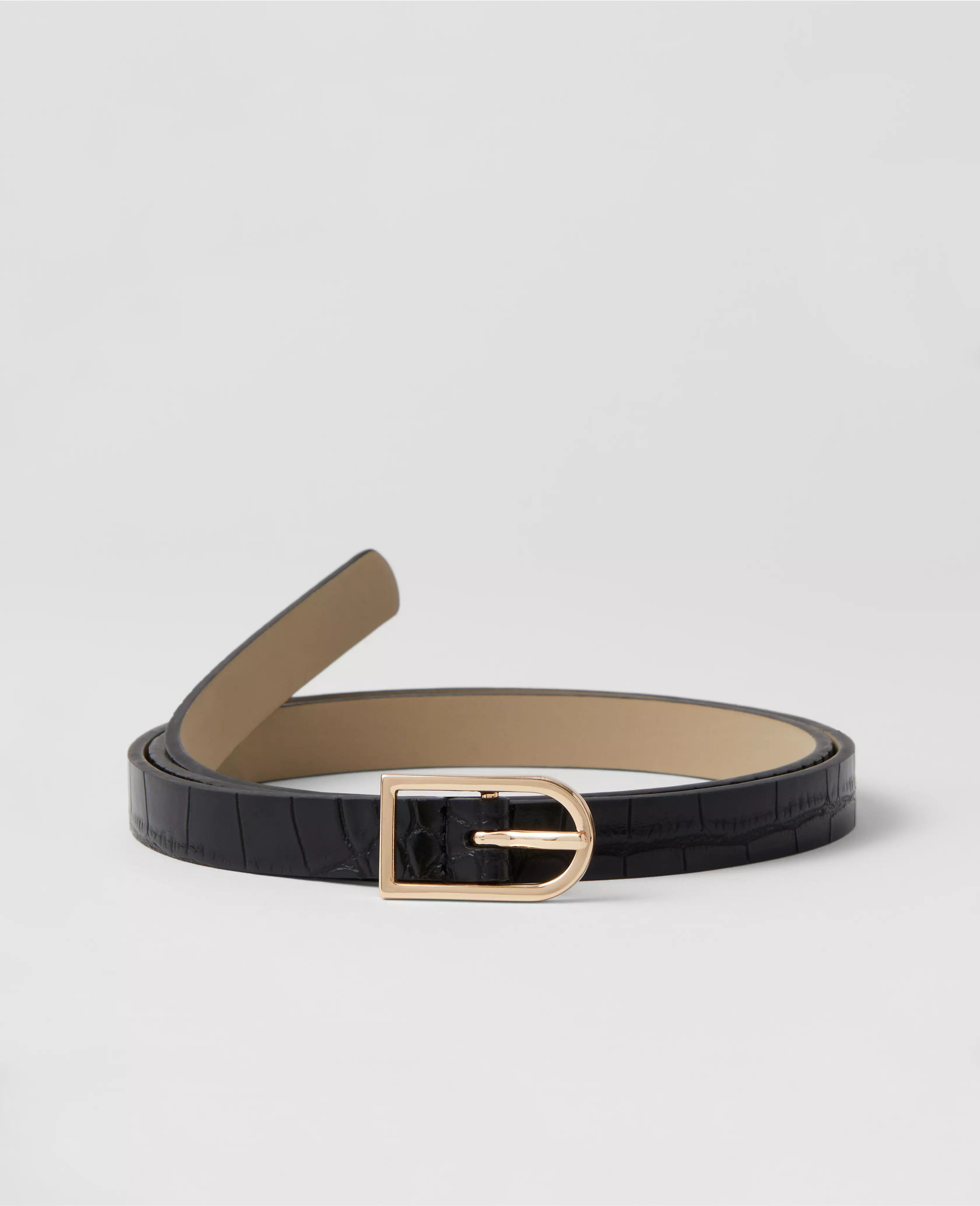 Skinny Rectangle Buckle Belt | Ann Taylor