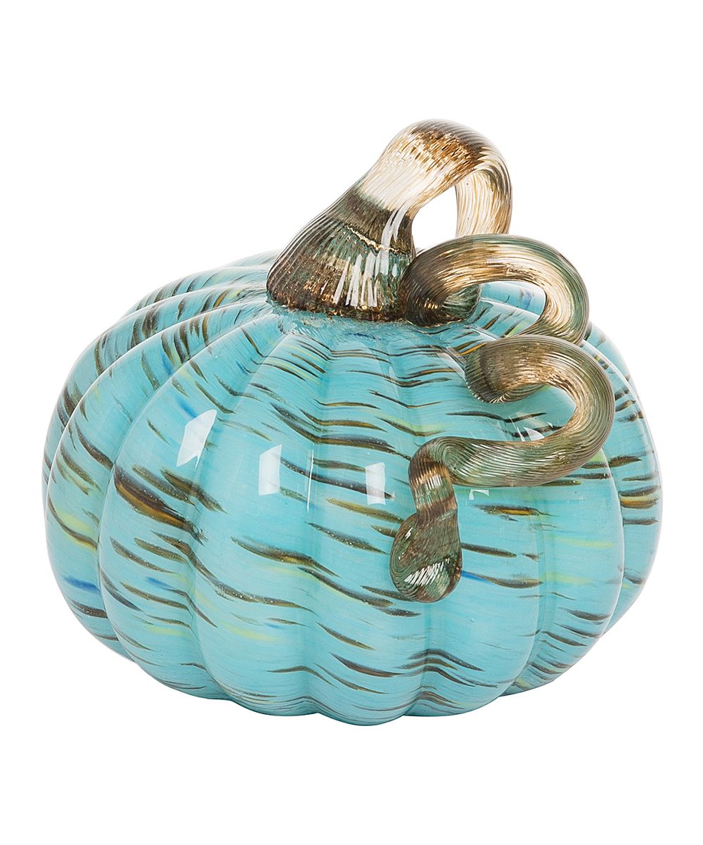 Dogwood Market Collectibles and Figurines - 4.75-Inch Light Blue Glass Pumpkin Decor | Zulily