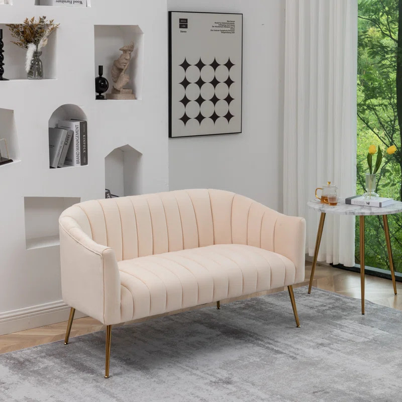 Murrow 50.6'''' Recessed Arm Loveseat | Wayfair Professional