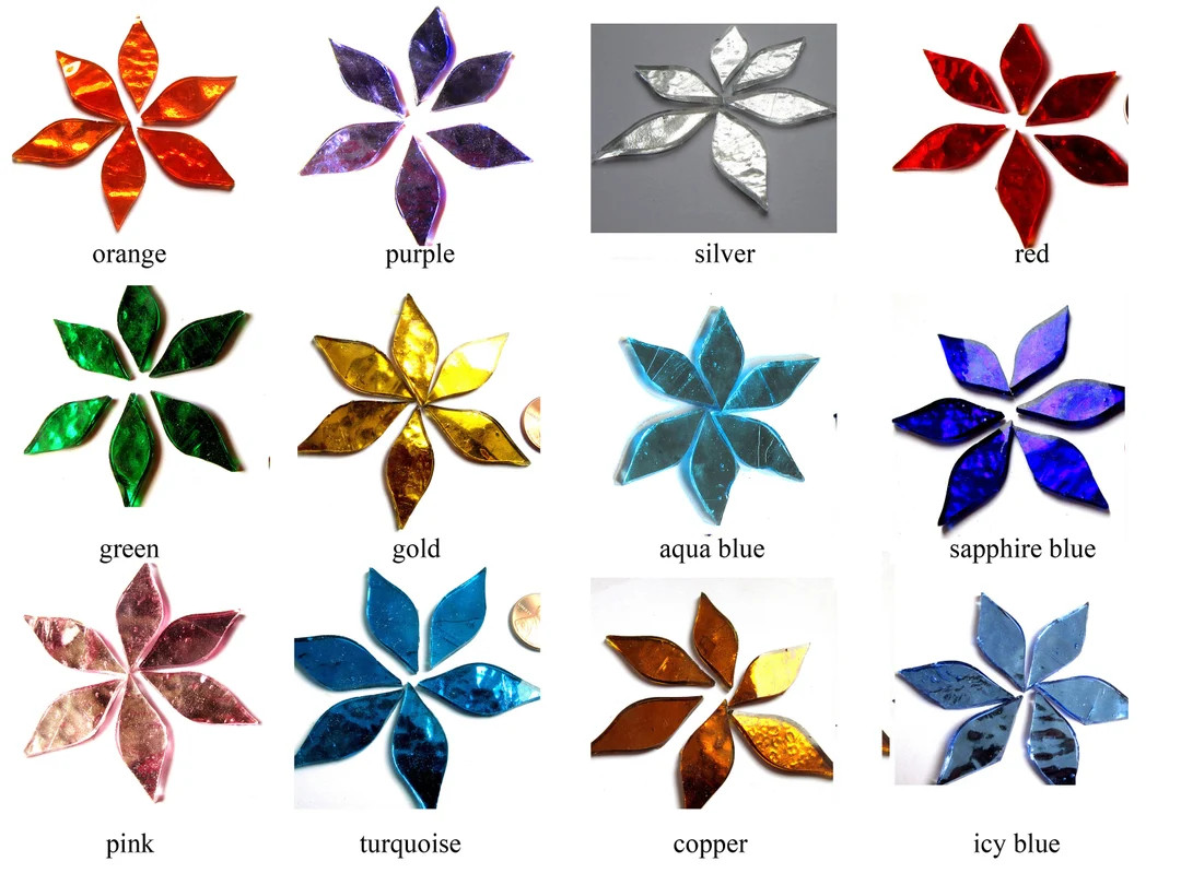 6 Flower Petal Tiles, Petal Mosaic Tiles, Tiffany Tiles, Glass Petals, Glass Flower Petals, Stain... | Etsy (US)