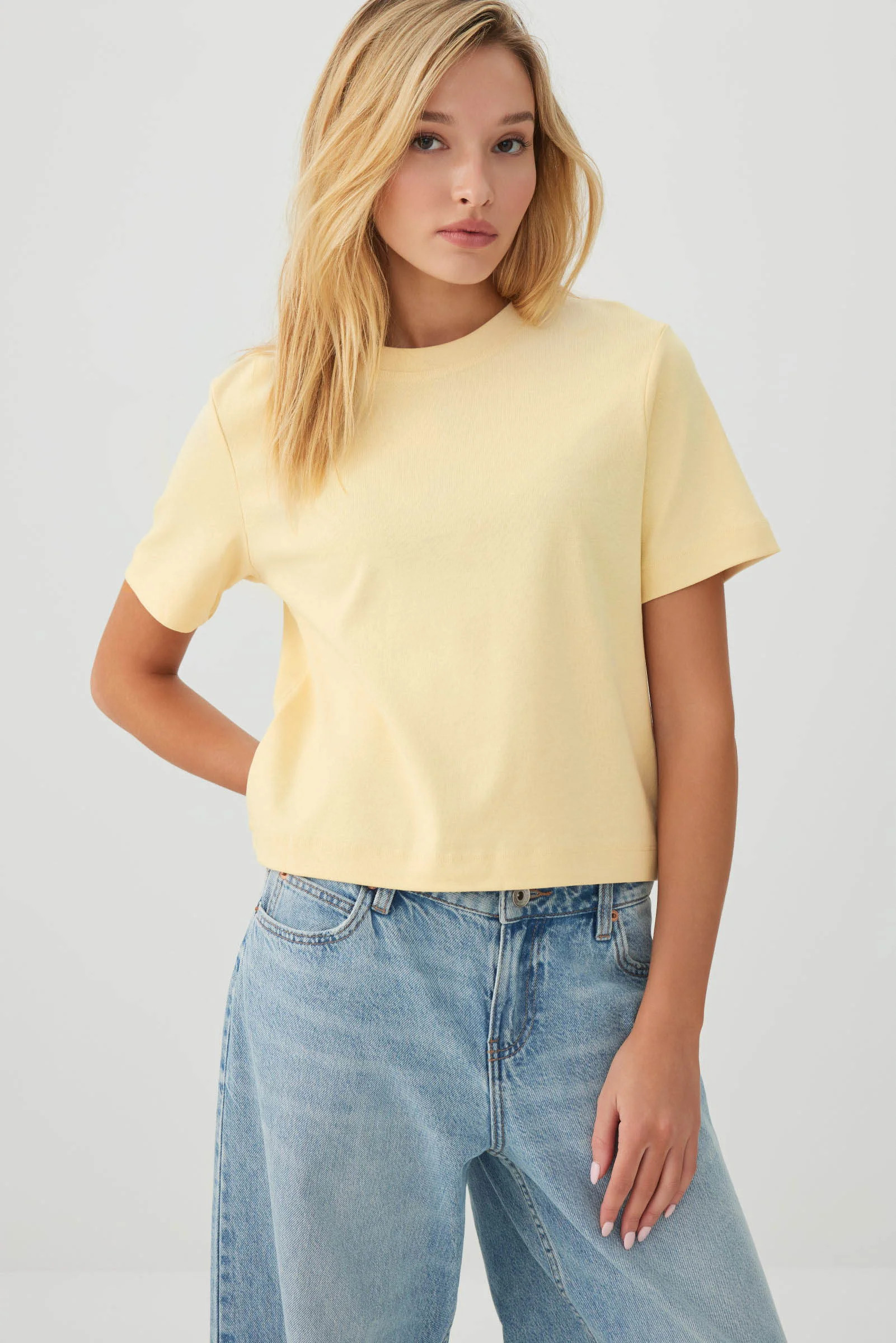 Cropped Boxy Crew Neck T-Shirt | Ardene