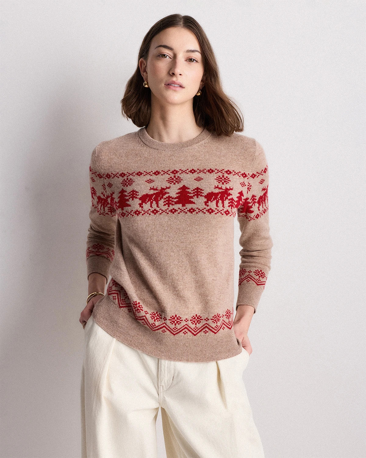 Mongolian Cashmere Fair Isle Christmas Sweater | Quince