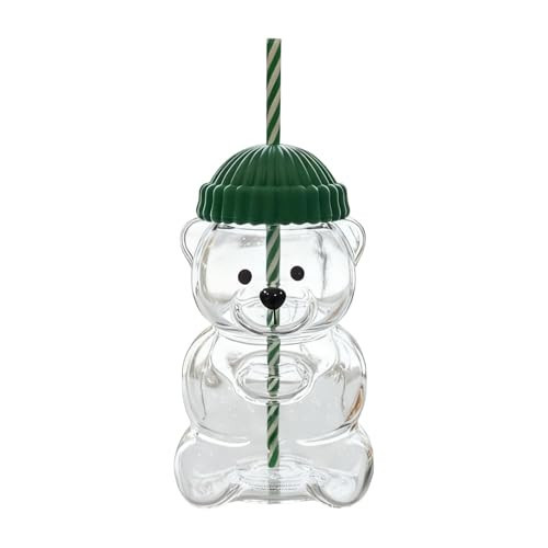 2025 Bear Straw Cup - Cute Bear Glass Cup with Straw 20oz, Cute Mugs, 1pc Large | Amazon (US)
