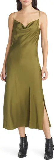 AllSaints Hadley Cowl Neck Satin Slipdress | Nordstrom | Nordstrom