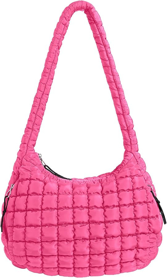 Puffer Quilted Shoulder Bag for Women Padding Shoulder Bag Puffy Hobo Bag Trendy Tote Bag 2024 | Amazon (US)