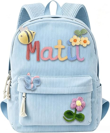Custom Corduroy Backpacks Personalized Embroidered Backpack With Name Customized Knit And Carry S... | Amazon (US)