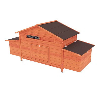 Large Wooden Chicken Coop Outdoor Hen House Poultry Cage For Outdoor With 2 Sides Nesting Boxes,2 Free-Range Doors Leakproof Tray | Wayfair North America